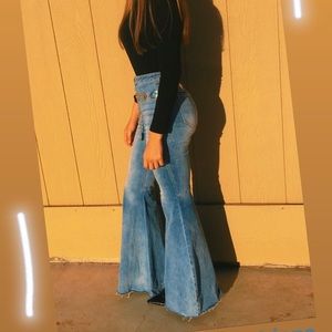 Light washed bell bottom jeans